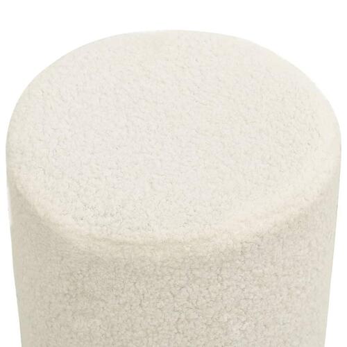 Rund puf fleece hvid