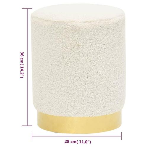 Rund puf fleece hvid