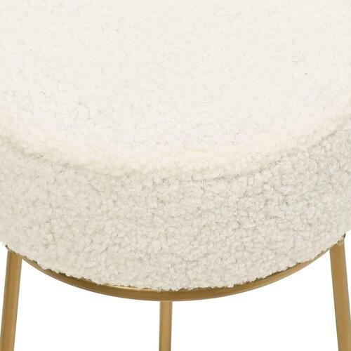 Rund puf fleece hvid