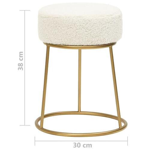Rund puf fleece hvid