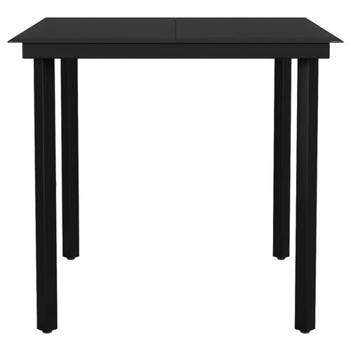 Spisebordssæt til haven 3 dele med hynder polyrattan og glas