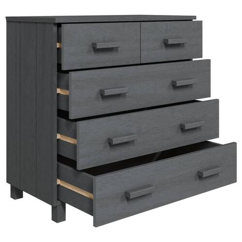 Skænk HAMAR 79x40x80 cm massivt fyrretræ mørkegrå