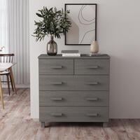 Skænk HAMAR 79x40x80 cm massivt fyrretræ lysegrå