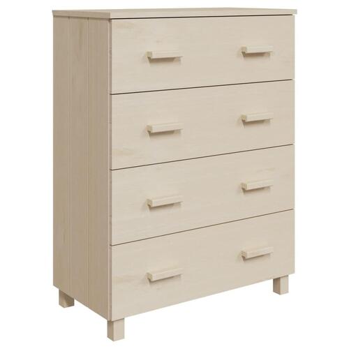 Skænk HAMAR 79x40x103,5 cm massivt fyrretræ honningbrun