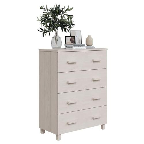 Skænk HAMAR 79x40x103,5 cm massivt fyrretræ hvid