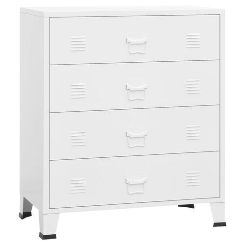 Industriel kommode 78x40x93 cm metal hvid