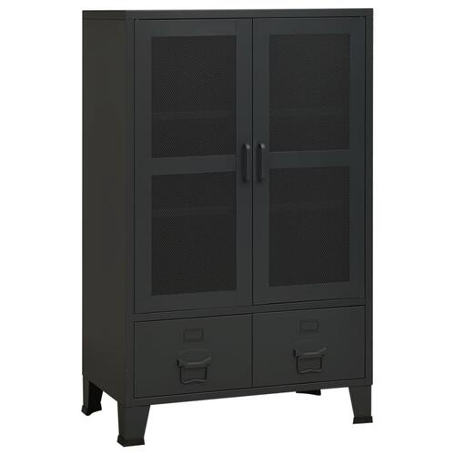 Industrielt opbevaringsskab 70x40x115 cm stål sort