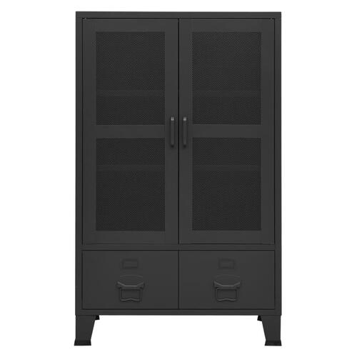 Industrielt opbevaringsskab 70x40x115 cm stål sort