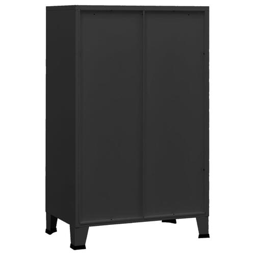 Industrielt opbevaringsskab 70x40x115 cm stål sort