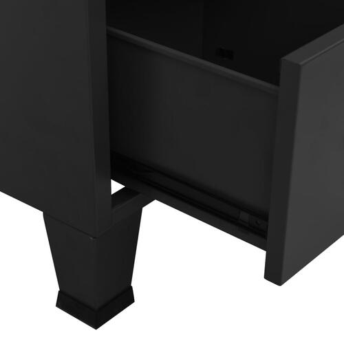 Industrielt opbevaringsskab 70x40x115 cm stål sort