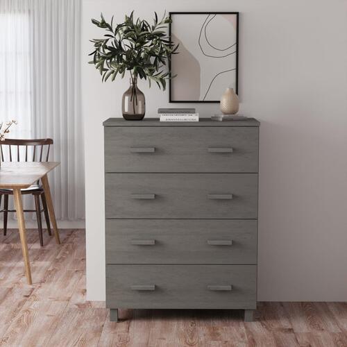 Skænk HAMAR 79x40x103,5 cm massivt fyrretræ lysegrå