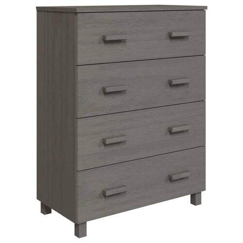 Skænk HAMAR 79x40x103,5 cm massivt fyrretræ lysegrå