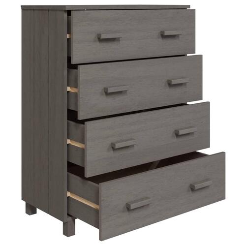 Skænk HAMAR 79x40x103,5 cm massivt fyrretræ lysegrå