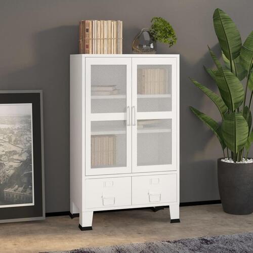 Industrielt opbevaringsskab 70x40x115 cm metal hvid