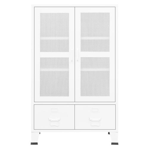 Industrielt opbevaringsskab 70x40x115 cm metal hvid