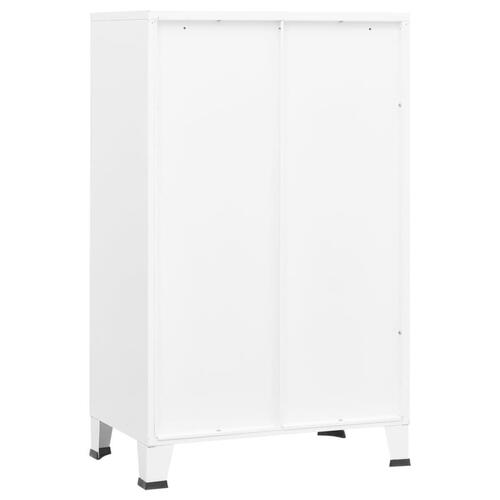 Industrielt opbevaringsskab 70x40x115 cm metal hvid