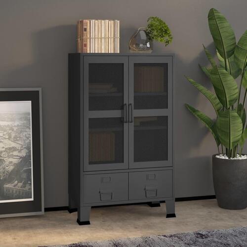Industrielt opbevaringsskab 70x40x115 cm metal antracitgrå