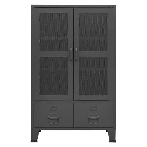 Industrielt opbevaringsskab 70x40x115 cm metal antracitgrå