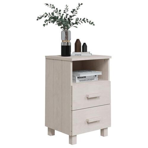 Sengebord HAMAR 40x35x62 cm massivt fyrretræ hvid