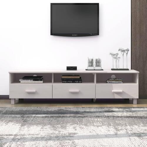 Tv-skab HAMAR 158x40x40 cm massivt fyrretræ hvid
