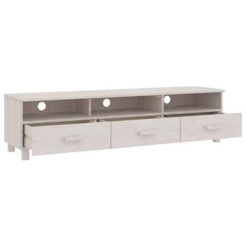 Tv-skab HAMAR 158x40x40 cm massivt fyrretræ hvid