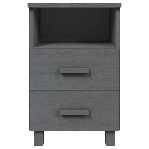 Sengebord HAMAR 40x35x62 cm massivt fyrretræ mørkegrå