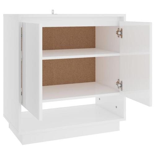 Skænk 70x41x75 cm konstrueret træ hvid højglans