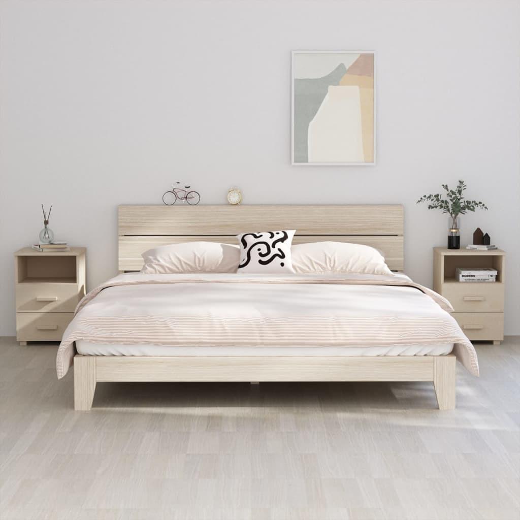 Sengeskab HAMAR 2 stk. 40x35x62 cm fyrretræ honningfarvet