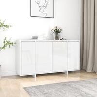 Skænk 135x41x75 cm spånplade hvid højglans