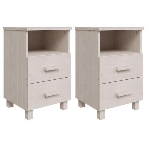 Sengeskab HAMAR 2 stk. 40x35x62 cm massivt fyrretræ hvid