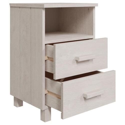 Sengeskab HAMAR 2 stk. 40x35x62 cm massivt fyrretræ hvid