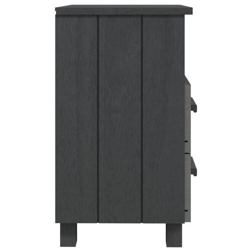Sengebord HAMAR 2 stk. 40x35x62 cm massivt fyrretræ mørkegrå