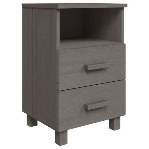 Sengeskab HAMAR 2 stk. 40x35x62 cm massivt fyrretræ lysegrå