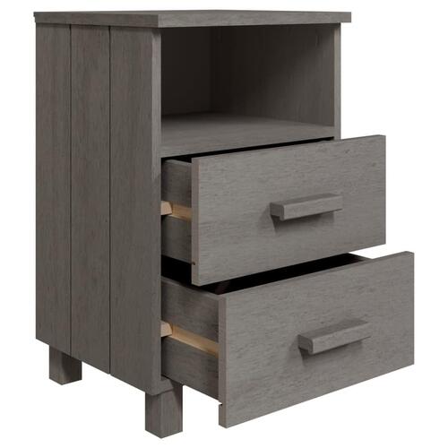 Sengeskab HAMAR 2 stk. 40x35x62 cm massivt fyrretræ lysegrå