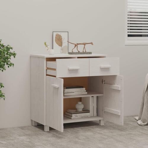 Skænk HAMAR 79x40x80 cm massivt fyrretræ hvid