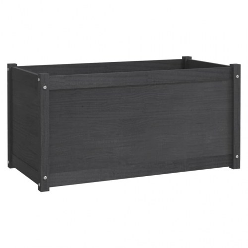 Plantekasser 2 stk. 100x50x50 cm massivt fyrretræ grå