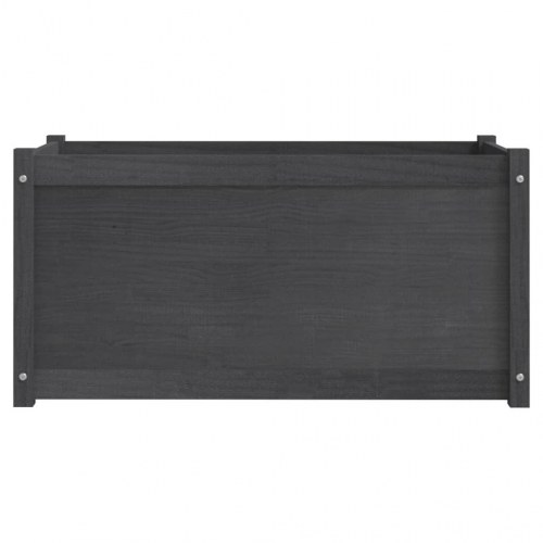 Plantekasser 2 stk. 100x50x50 cm massivt fyrretræ grå