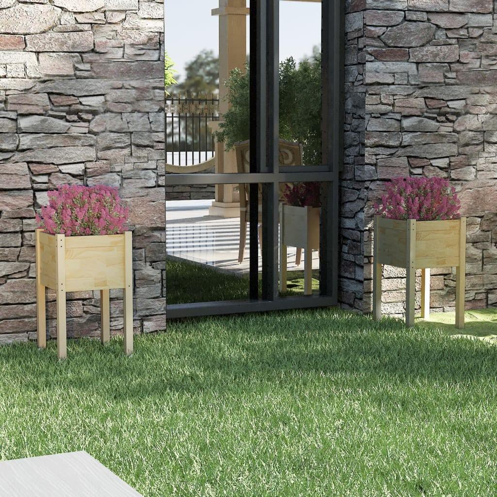 Plantekasser 2 stk. 40x40x70 cm massivt fyrretræ