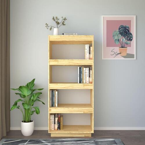 Bogreol/rumdeler 60x35x135 cm massivt fyrretræ