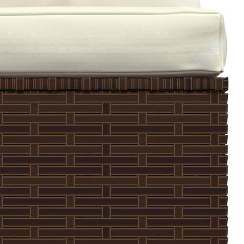 Midtersæde til havesofa med hynder polyrattan brun