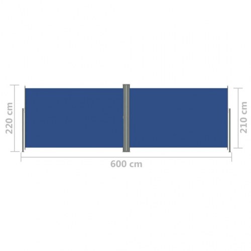 Sammenrullelig sidemarkise 220 × 600 cm - blå