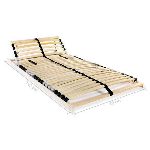 Lamelbunde til seng 2 stk. 28 lameller 7 zoner 80 x 200 cm