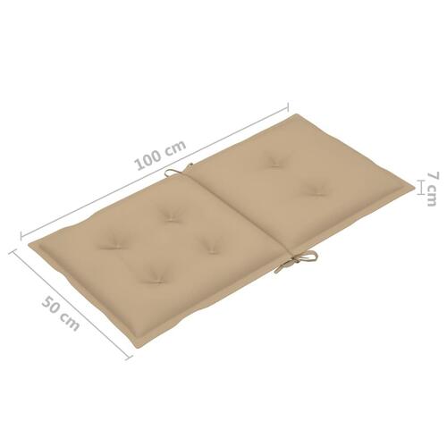 Hynder til havestol 6 stk. 100x50x7 cm beige