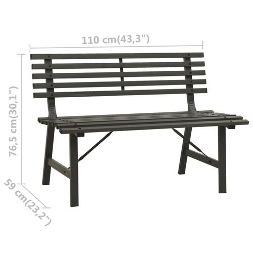 Havebænk 110 cm stål sort