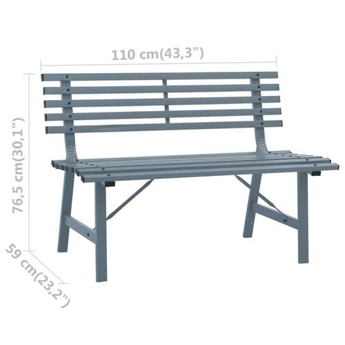 Havebænk 110 cm stål grå