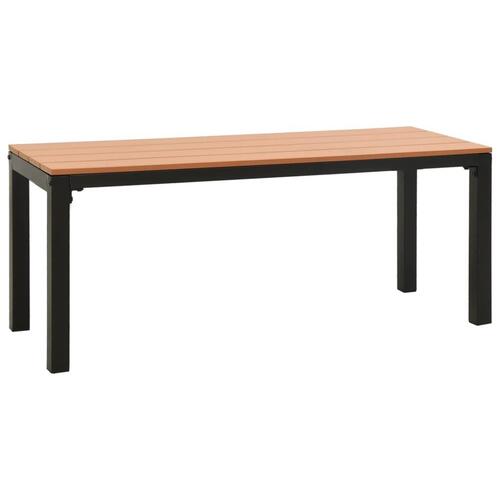 Havebænk 110 cm stål og WPC brun og sort