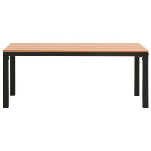 Havebænk 110 cm stål og WPC brun og sort