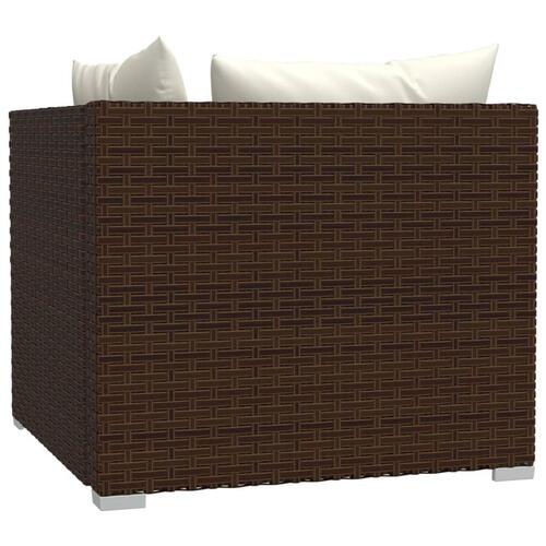 2-personers sofa med hynder polyrattan brun