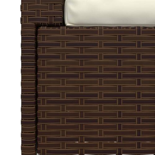 2-personers sofa med hynder polyrattan brun