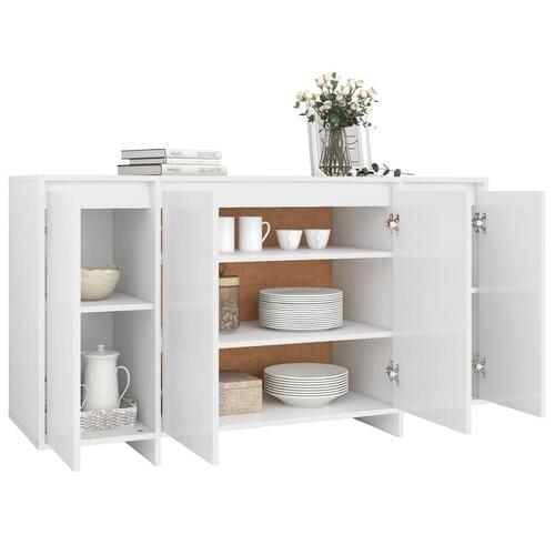 Skænk 135x41x75 cm konstrueret træ hvid